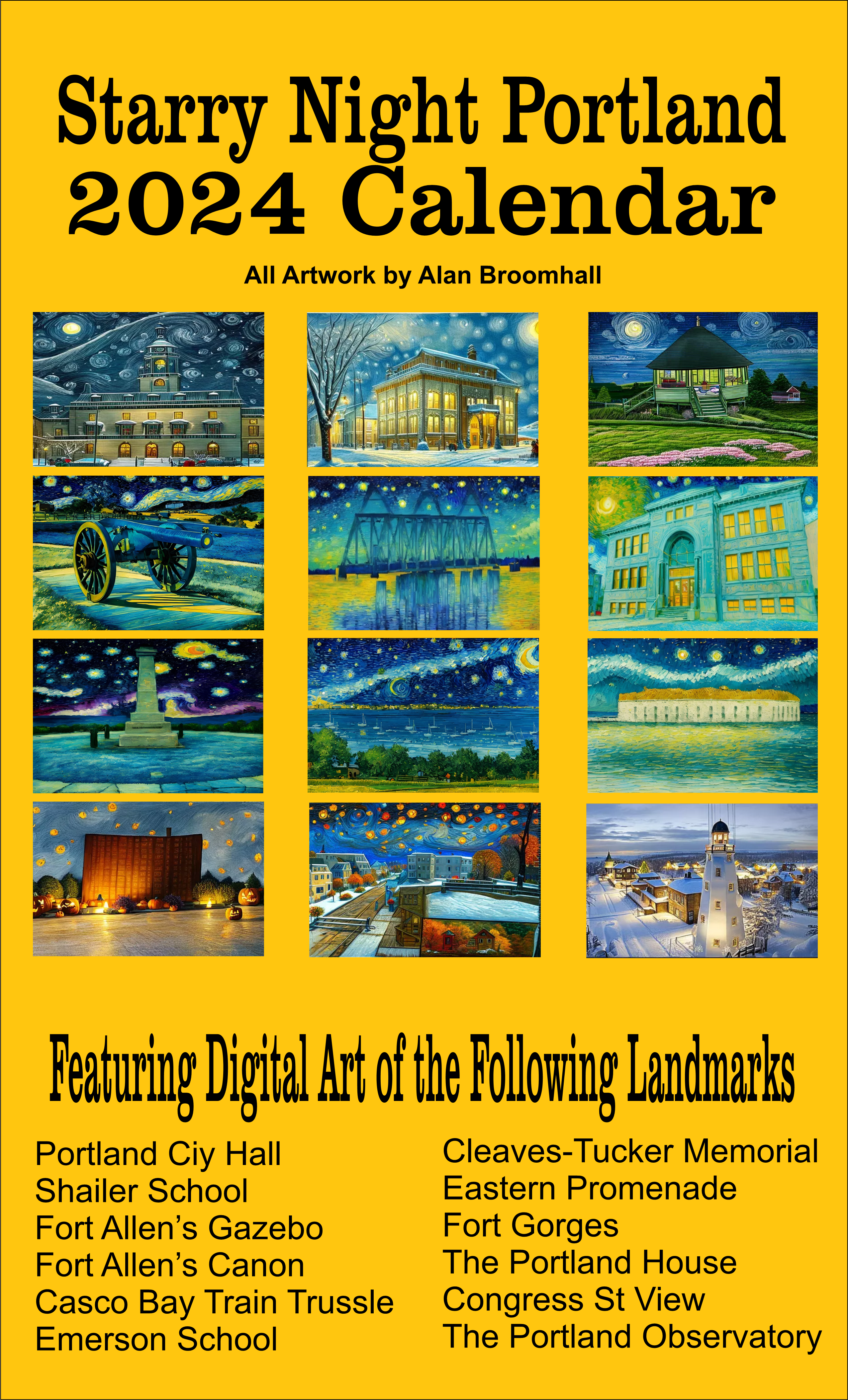 Portland Starry Night Calendar – Wicked Good Tshirts